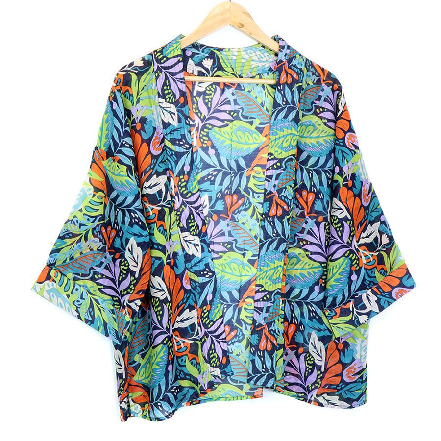 Printed kimono cardigan sales